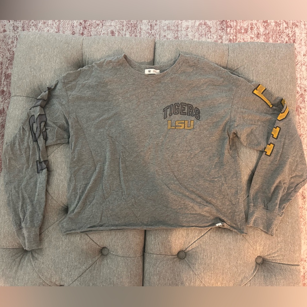 47 Brand Heather Gray Long Sleeve LSU Shirt